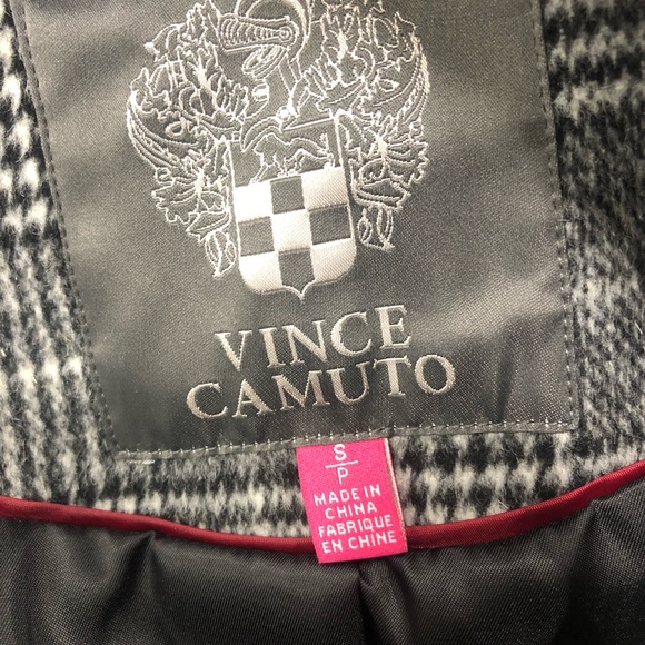 Vince Camuto Single Breasted Glen Plaid Wool Blend Walker Coat - Picture 8 of 9